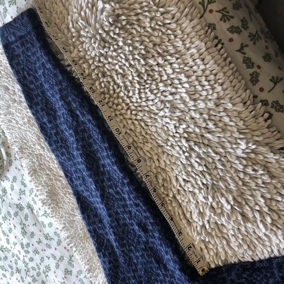 BLUE hooded zip up knit soft cozy sweater - Picture 12 of 12